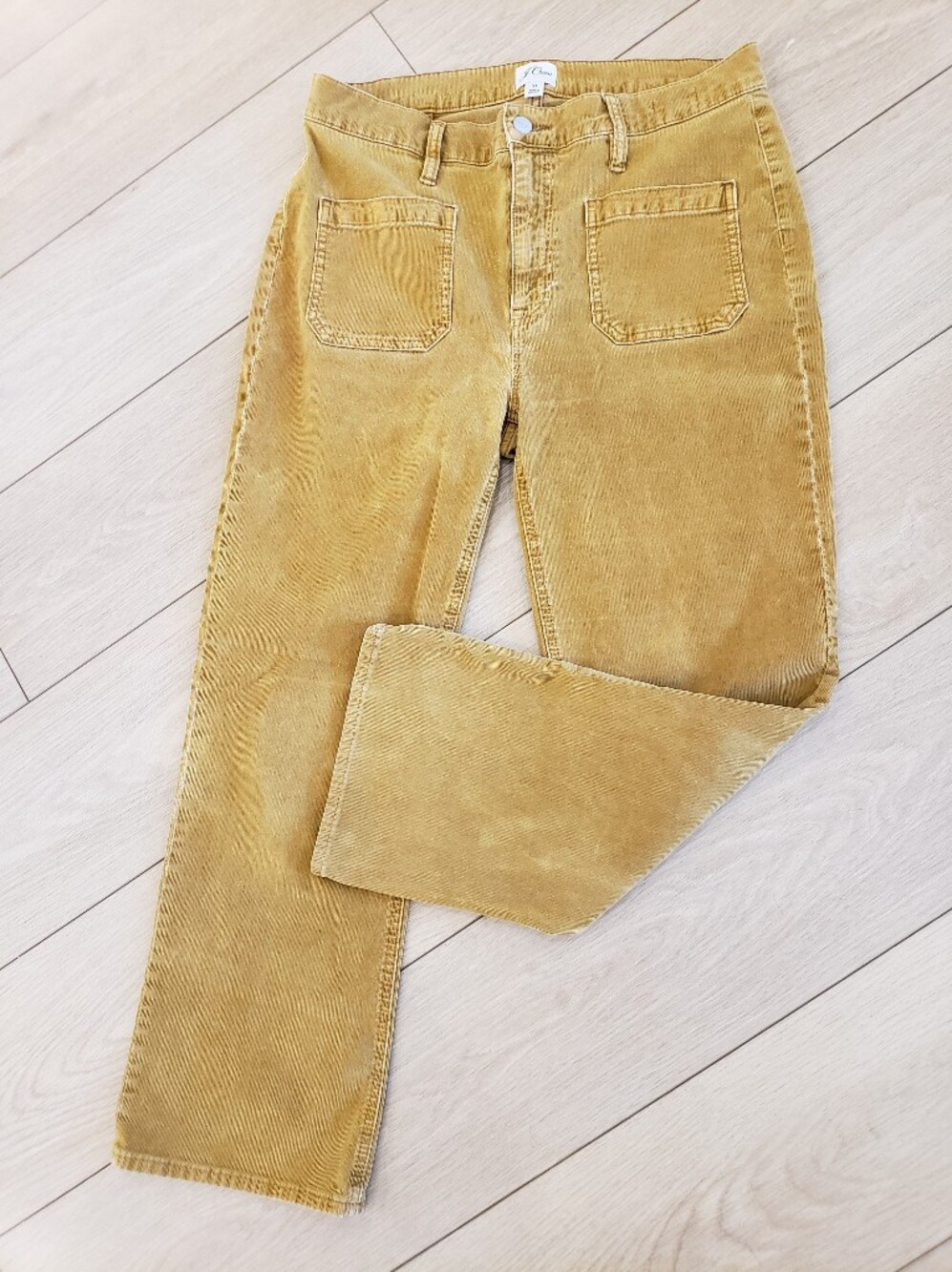 J.Crew Billie Corduroy Boot Crop Pant Size Women 31 Mustard Yellow